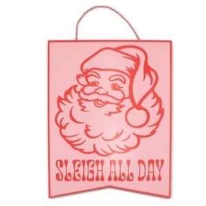 New! Target Bullseye Christmas 2024 Santa Hanging Sign, “Sleigh All Day”